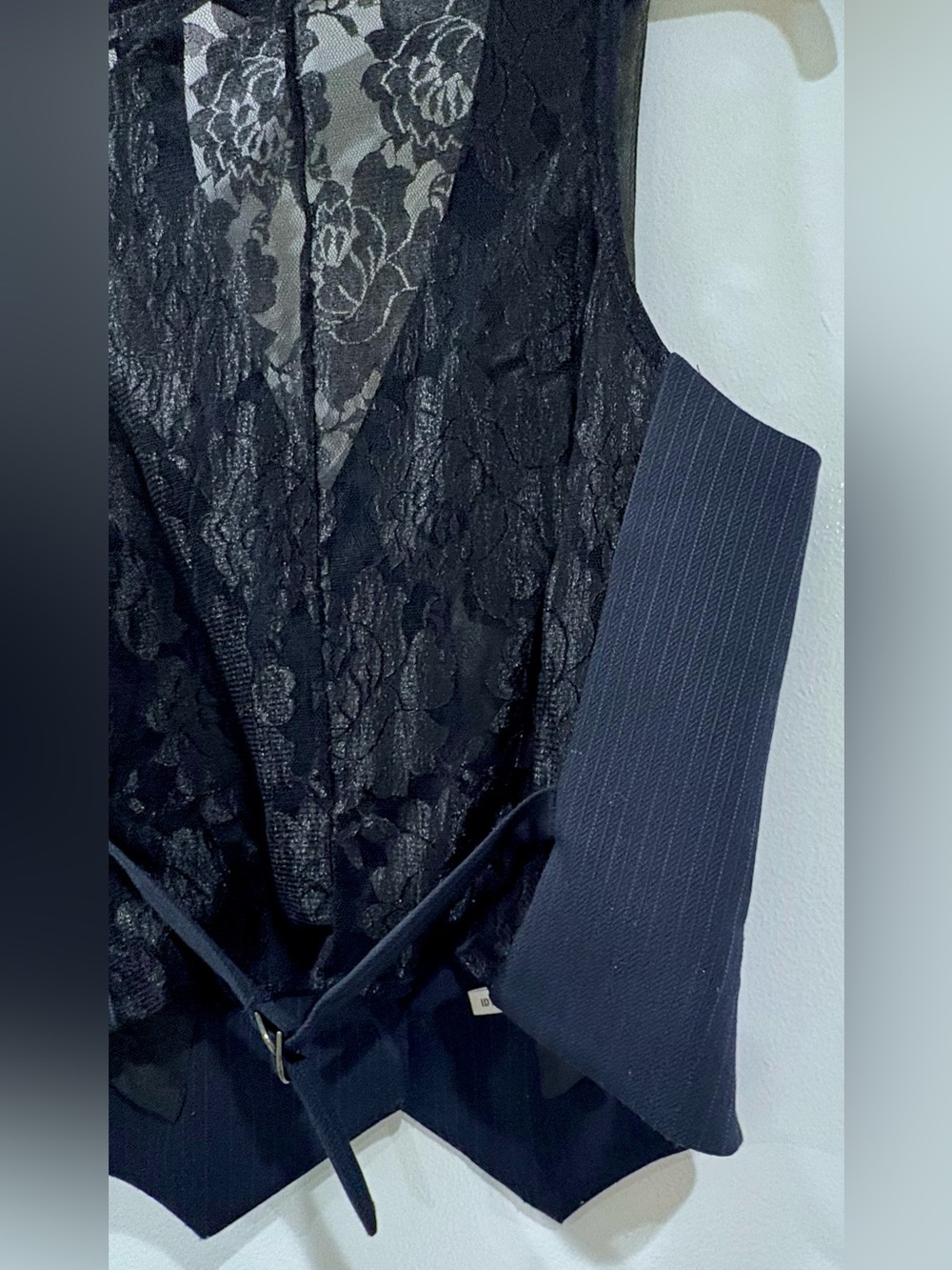 Express Navy Blue Pinstriped Pencil Skirt w/Matching Vest Suit - Picture 4 of 10